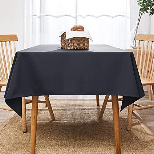 Deconovo テーブルクロス オクスフォード生地 撥水 北欧 おしゃれ 無地 ダークグレー 140cmx180cm ブランド品専門の