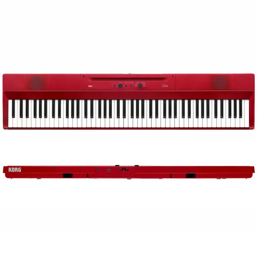 電子ピアノ 88鍵盤 KORG L1SP Liano  METALIC RED コルグ X型スタンド 高低椅子 ペダル (ゴールド）ヘッドホン セット メタリックレッド｜okumuragakki｜02