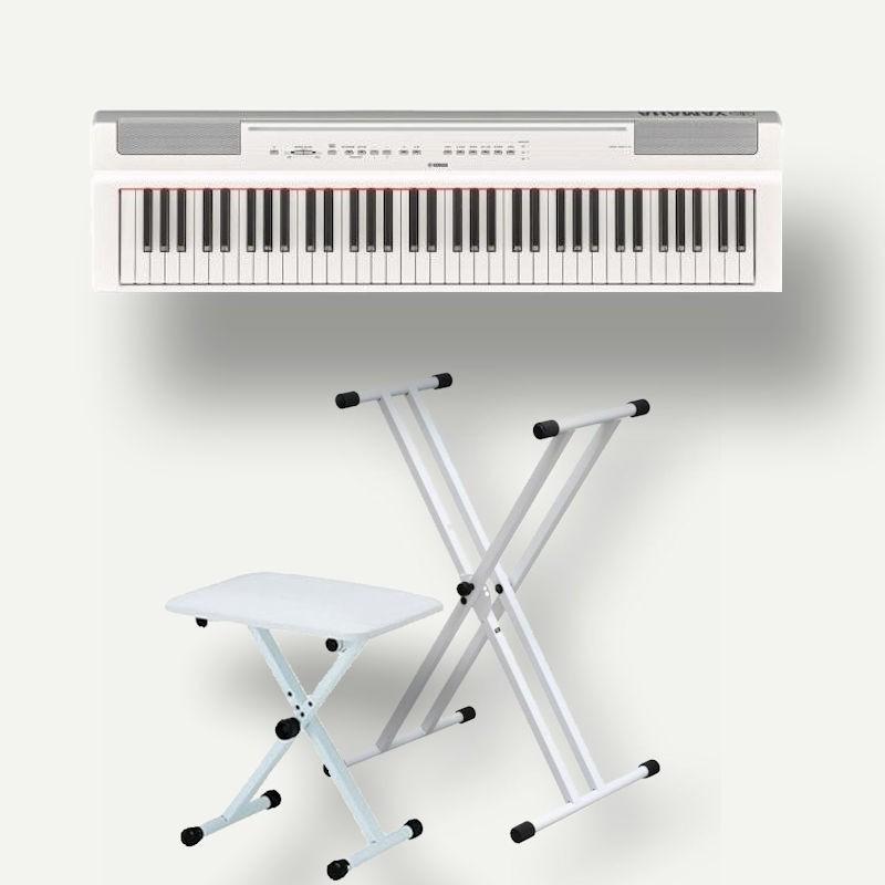 YAMAHA P-121WH ヤマハ 電子ピアノ 73鍵盤 X型スタンド 椅子セット 