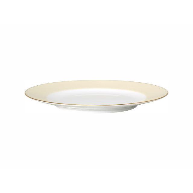 【大倉陶園直営店】 色蒔き（クリーム） 20cmデザート皿 日本製の画像