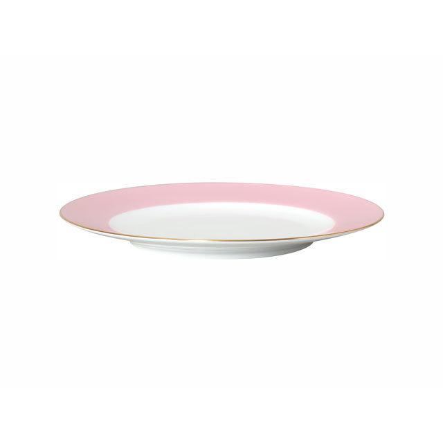 【大倉陶園直営店】 色蒔き（ピンク） 20cmデザート皿 日本製の画像