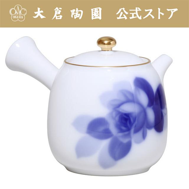 大倉陶園 【大倉陶園直営店】 ブルーローズ 急須 日本製 : 大倉陶園