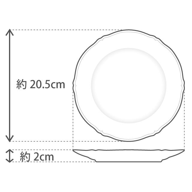 【大倉陶園直営店】 The Okura ホワイトローズ 20cmケーキ皿 日本製の画像