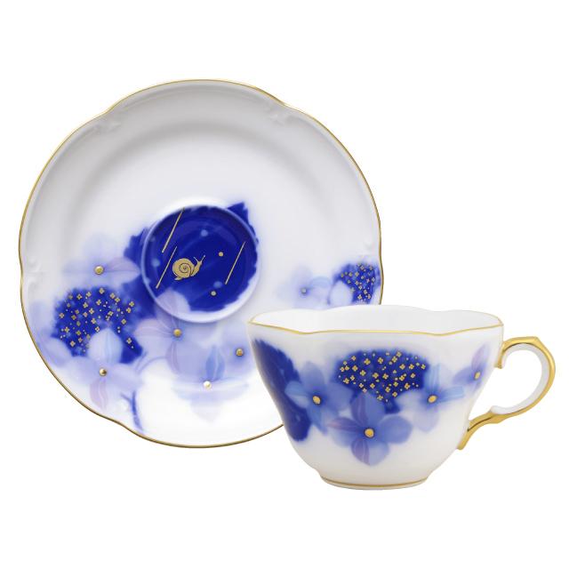 大倉陶園 【大倉陶園直営店】 碗皿暦 6月「紫陽花雨情」 カップ