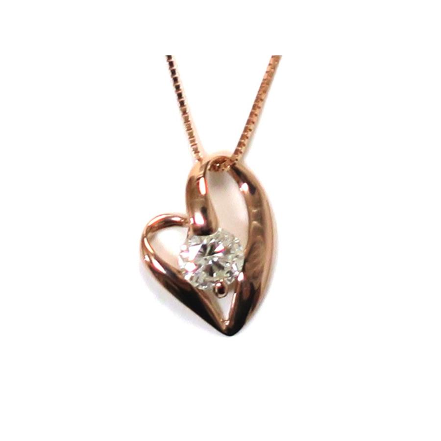 ジュエリー ピンクゴールド ダイヤモンド ハートネックレス ダイヤ0.30ct_1