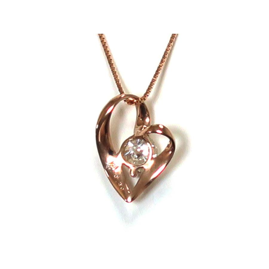 ジュエリー ピンクゴールド ダイヤモンド ハートネックレス ダイヤ0.30ct_4