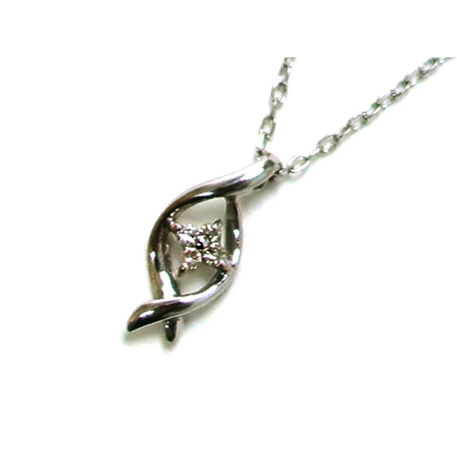 ジュエリー ホワイトゴールド ダイヤモンド ネックレス ダイヤ0.03ct 