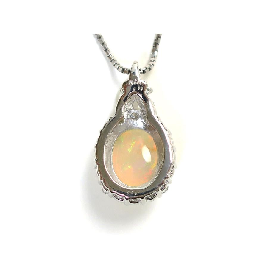 ジュエリー プラチナ オパール ダイヤモンド ネックレス オパール2.26ct
