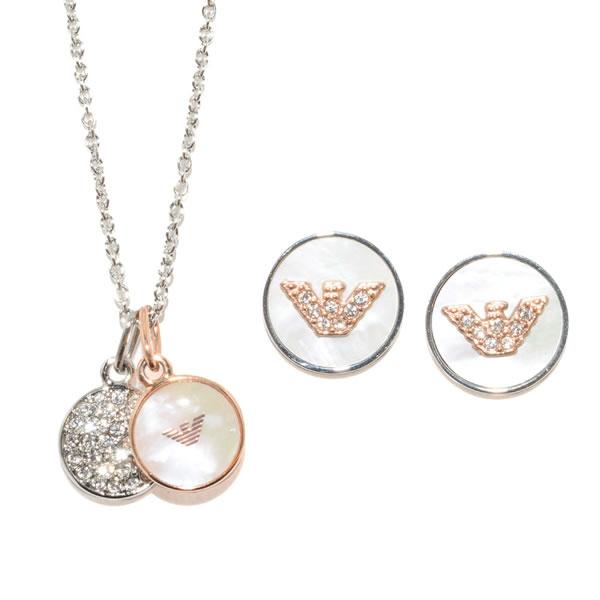 在庫有 Emporio Armani エンポリオアルマーニ Egs レディース ネックレス ピアスセット Jewelry Gift 期間限定特価 World Of Heating De