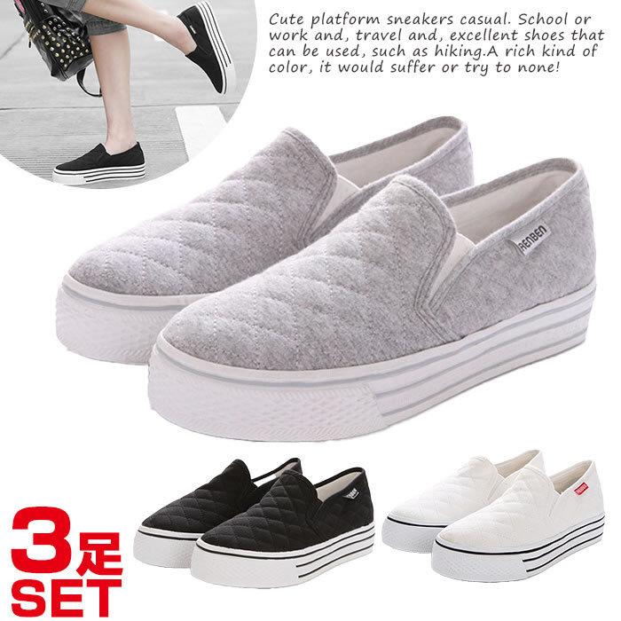 RENBEN sneakers 3点セット レディース スリッポン スニーカー 