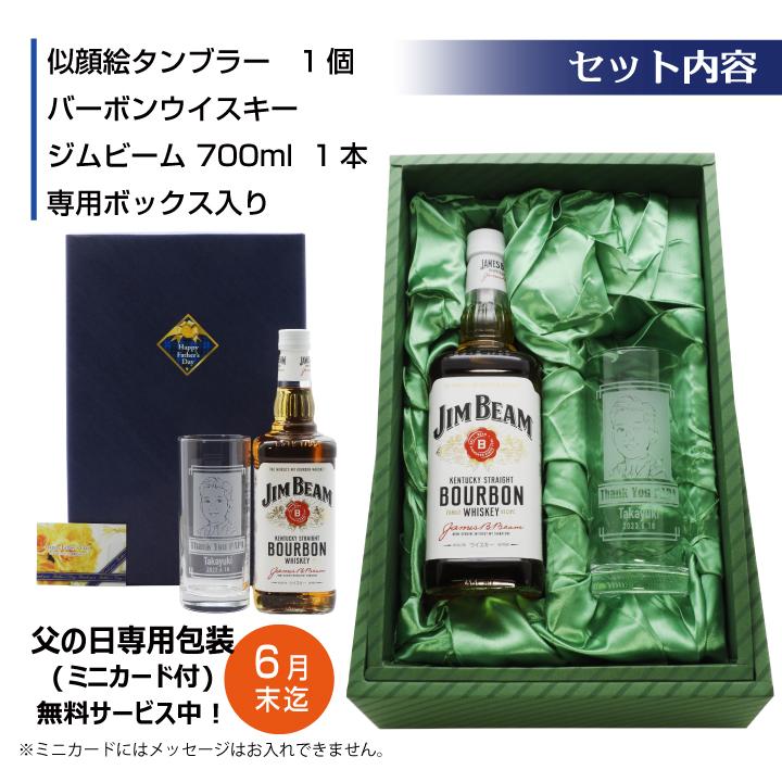 ジムビーム 名入れ 似顔絵 タンブラー 435ml ＆ バーボンウイスキー