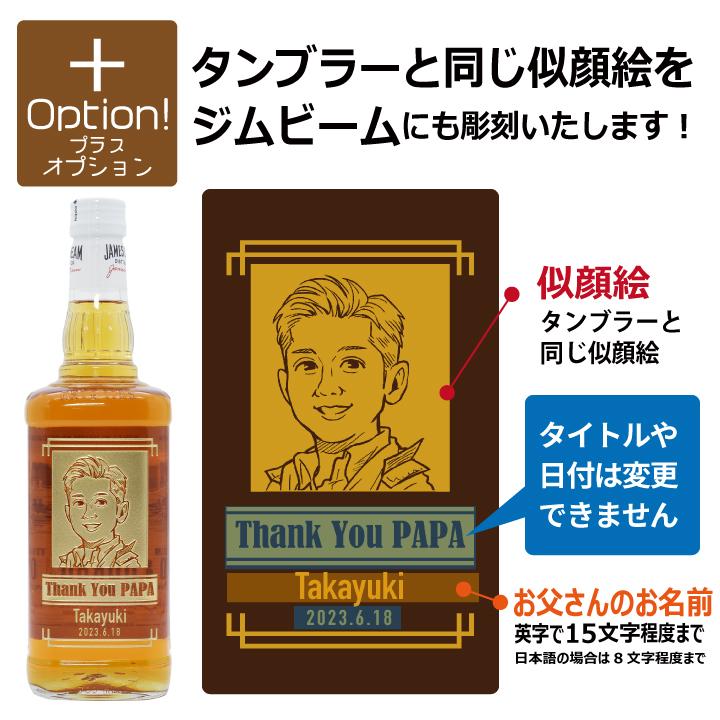 【父の日  専用】名入れ 似顔絵 タンブラー 435ml ＆ バーボンウイスキー ジムビーム 700ml セット ｜ JIM BEAM プレゼント｜okurusake｜07