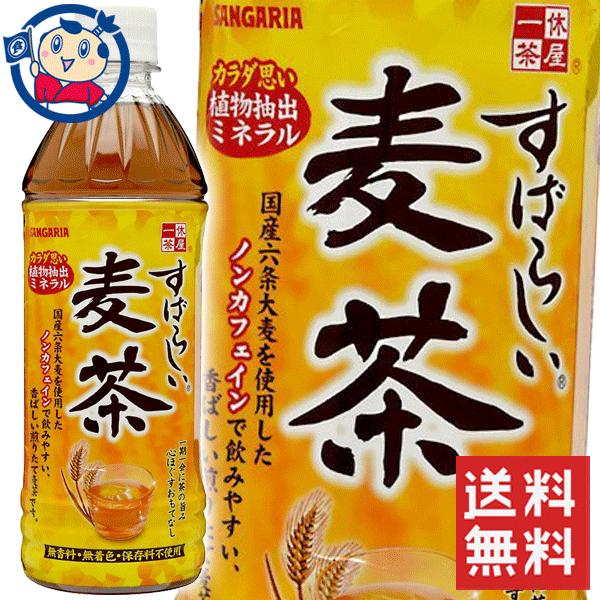 サンガリア すばらしい麦茶 500ml×24本入×2ケース｜okusuya