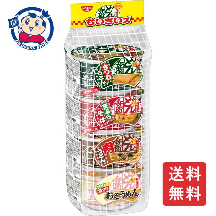s*1様 日清どん兵衛4種26個まとめ売り‼︎天ぷらそば、きざみ揚げうどん、肉う 日清 日清のどん兵衛 ちいさいズ 4食パック×6個入×1ケース : 大楠屋