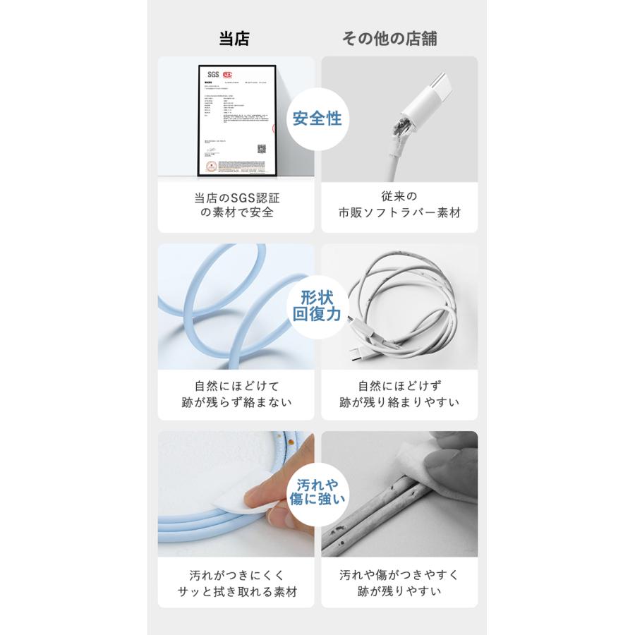 iphone 充電ケーブル iphone充電コード アイホン充電ケーブル lightningケーブル シリコンケーブル 50cm 1m 1.2m 1.5m 2m iPhone14 13 12 se2 2個目半額 | OKUTA | 11