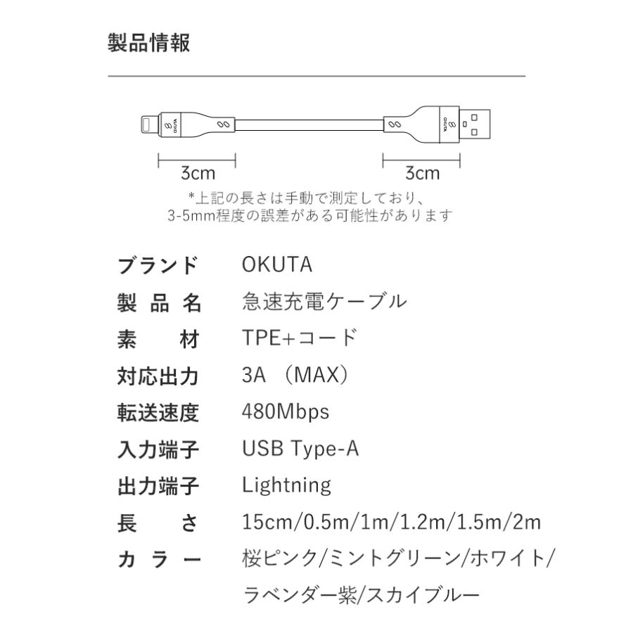 iphone 充電ケーブル iphone充電コード アイホン充電ケーブル lightningケーブル シリコンケーブル 50cm 1m 1.2m 1.5m 2m iPhone14 13 12 se2 2個目半額 | OKUTA | 18