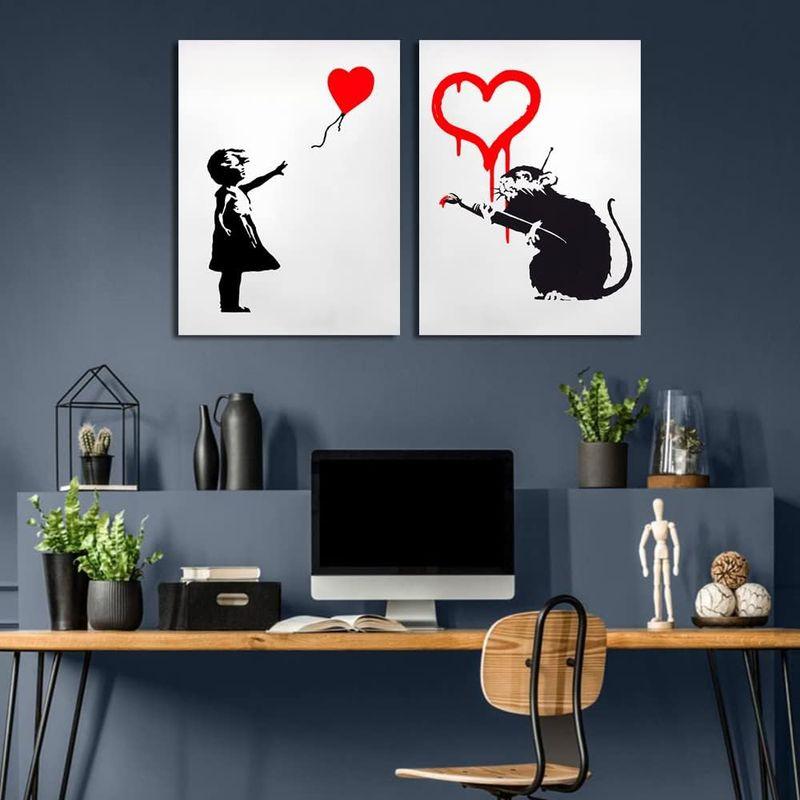 Banksy バンクシー 風船と少女 絵画 大きい ポスター アート Banksy バンクシー 風船と少女 絵画 大きい ポスター アート