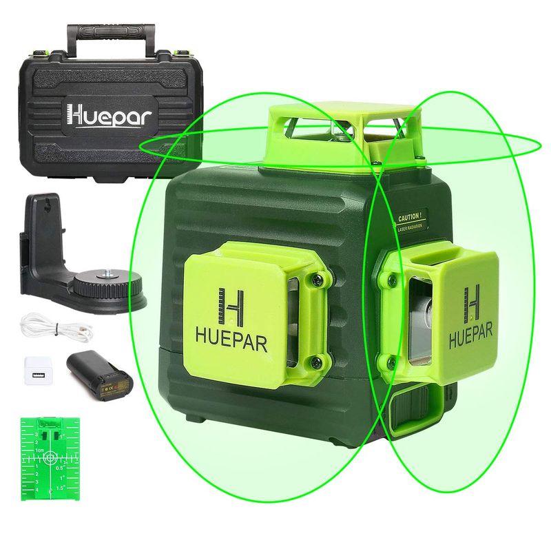 Huepar 3x360° レーザー墨出し器 グリーン 緑色 レーザー クロスライン 