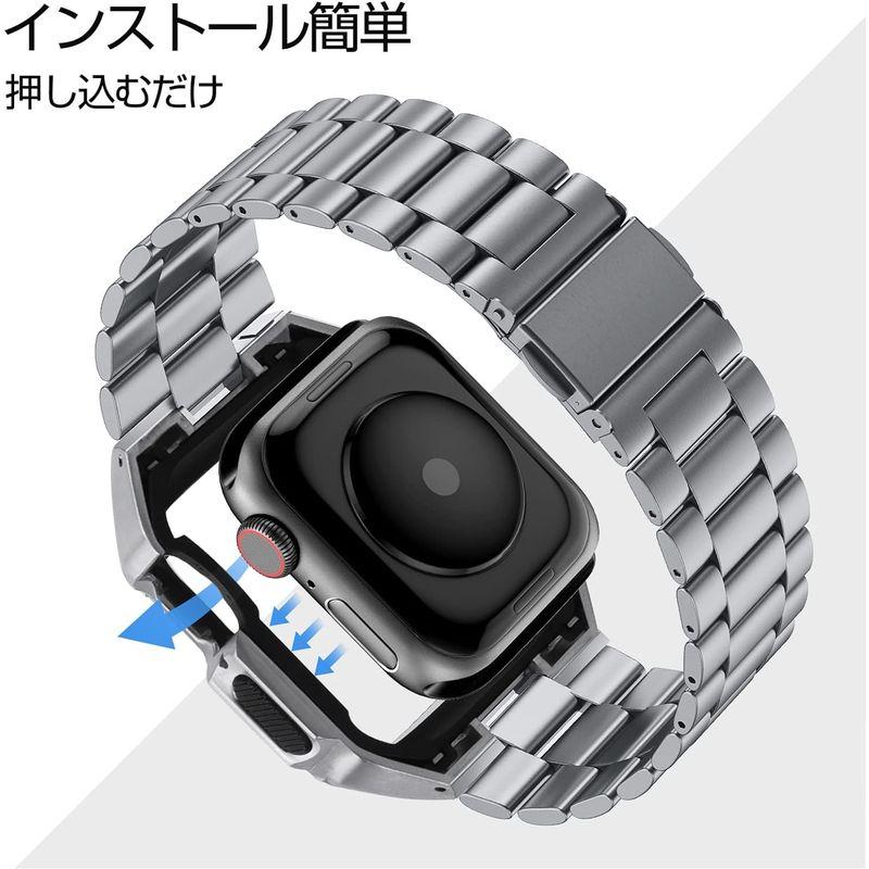 2023改良モデル コンパチブル Apple Watch バンド ステンレスケースバンド 一体型 Apple Watch Series 7/｜olc-store｜07