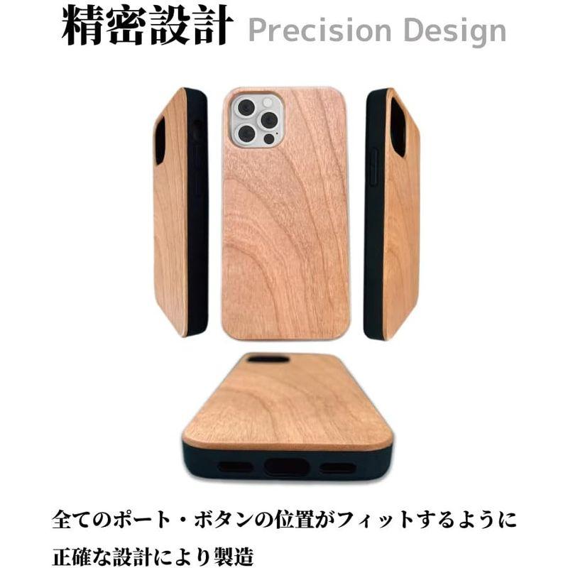 Pretimo iPhone 11 ケース 天然木 木製 ウッド 桜の木 ワイヤレス充電対応｜olc-store｜06