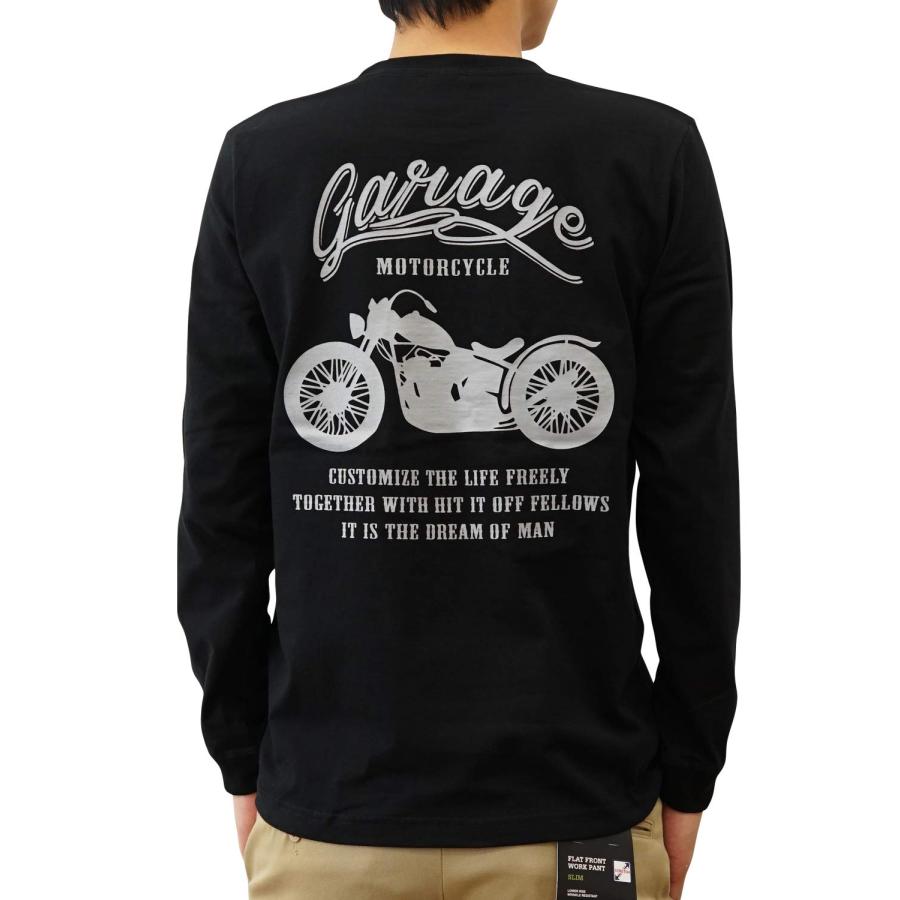 ジーンズバグ] ロンT MOTORCYCLE オリジナル バイカー プリント 長袖 