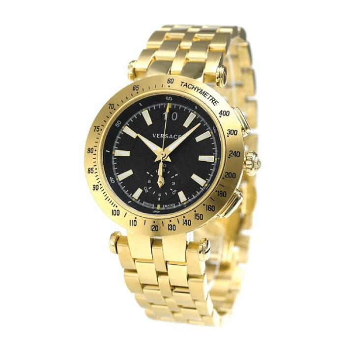 新品 送料無料 ヴェルサーチ 時計 メンズ レディース Versace 腕時計 Vレース 42mm クロノグラフ スイス製 Vah ブラック ゴールド Vah Olc Store 通販 Yahoo ショッピング