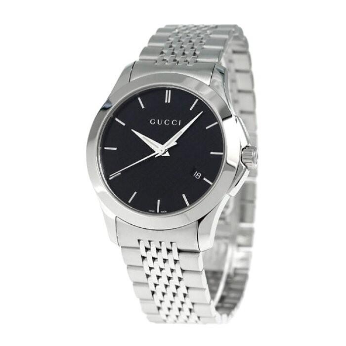 グッチ 時計 メンズ Gucci 腕時計 Gタイムレス クオーツ Ya ブラック シルバー Sesapreunion Re