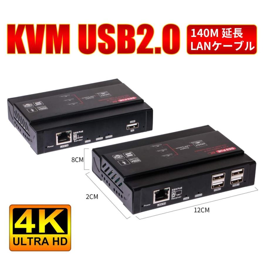 TreasLin 140m HDMI KVM エクステンダー