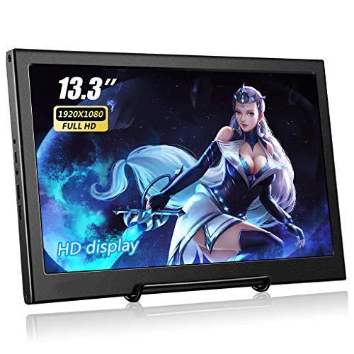モバイルモニター 13.3インチポータブルモニター 1920x1080P IPS モバイル ディスプレイ HDMI/USB/スピーカー内蔵PCモニター サブモニター ゲーミングモニタ セ