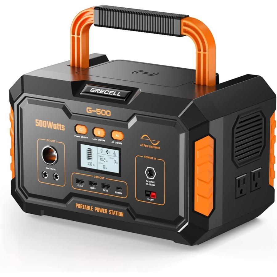ポータブル電源 大容量 500W GRECELL 140400mAh/519wh