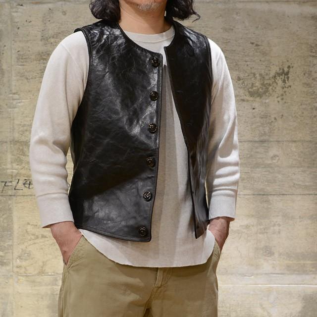 Freewheelers フリーホイーラーズ レザーベスト Jerkin Short Length ホースハイド ルード ブラック Fwblk Old Goat 通販 Yahoo ショッピング