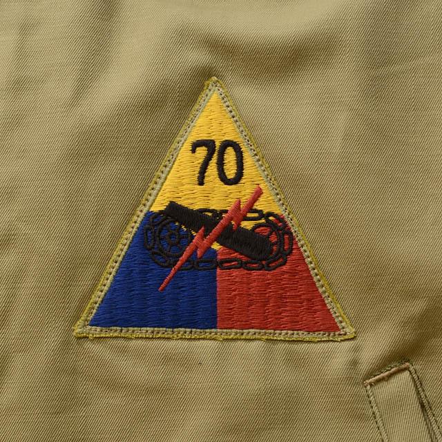 「超メルカリ市」 FREEWHEELERS フリーホイーラーズ ミリタリージャケット タンカースジャケット 70th TANK BATTALION COMPANY C ミリタリー・チノクロス ウールメルトン カーキ 【L1010710820】(36300円)