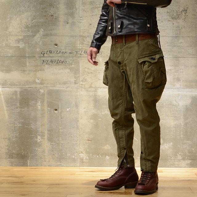 FREEWHEELERS フリーホイーラーズ ウインター・フライング・トラウザーズ TAILDRAGGER ヘビーウエイト・モールスキン ダーク・オリーブ