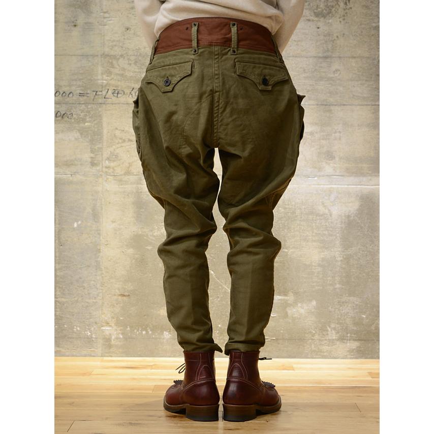 ［即日発送］ FREEWHEELERS フリーホイーラーズ ウインター・フライング・トラウザーズ TAILDRAGGER ヘビーウエイト・モールスキン ダーク・オリーブ 【KUE1010710507】(36300円)