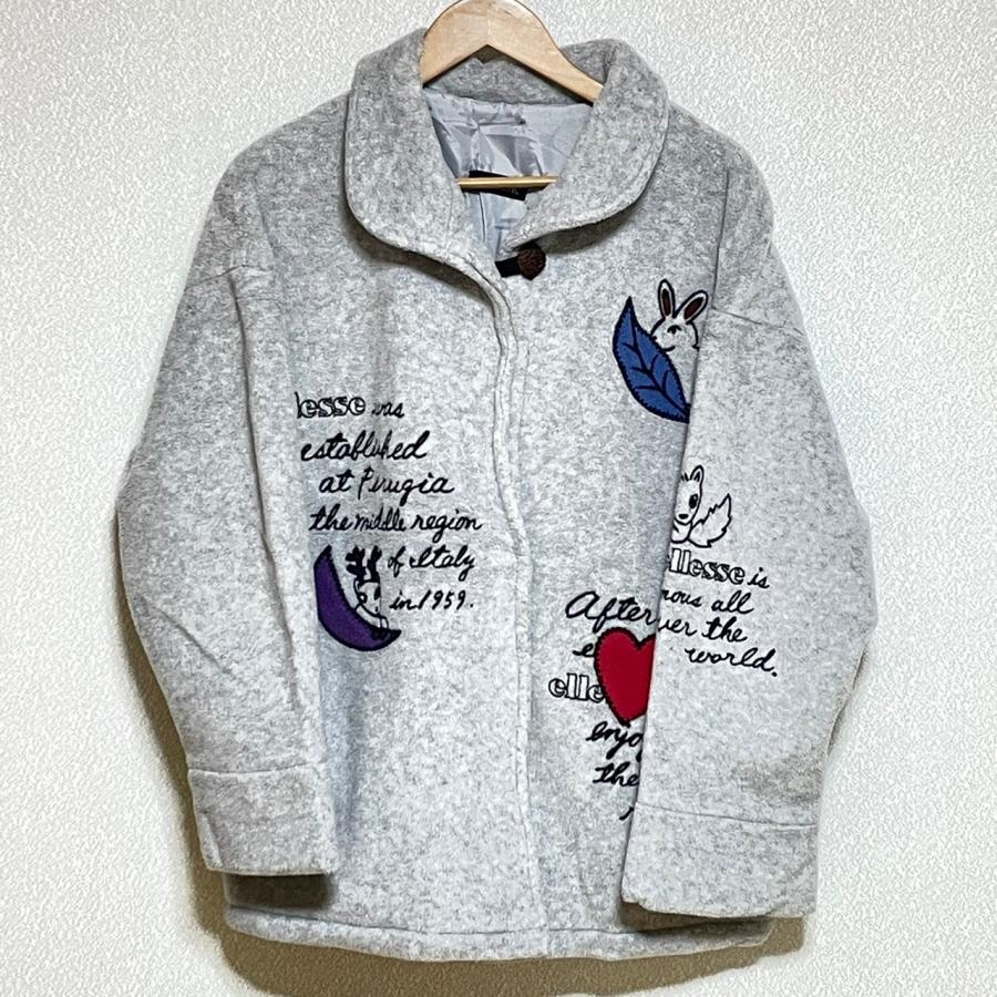 ellesse　エレッセ　90′s フリース　刺繍 ヴィンテージ 古着 ellesse - 極希少/美品 90s ellesse ヴィンテージ 刺繍ロゴ スノー スキー