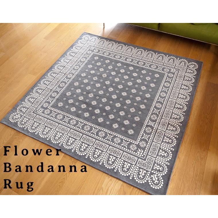 Flower Bandanna Rug フラワーバンダナラグ “200×200cm” :10006851:O.L.D - 通販 - Yahoo