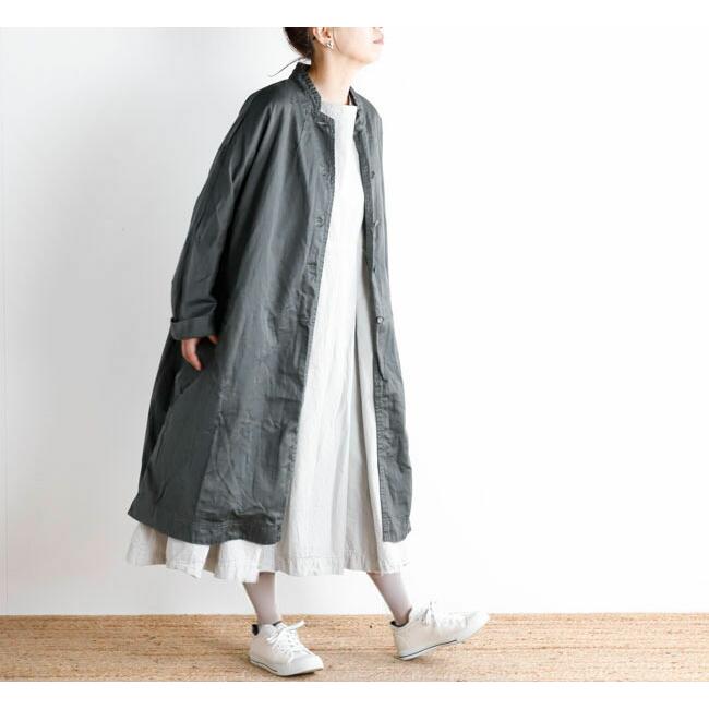 美品✨ヴェリテクール アローコート ロング丈 手洗い可 羽織り コットン グレー Veritecoeur ヴェリテクール ST-022 アローコート : O.L.D - 通販