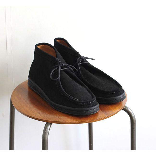 MANEBU / BOO マネブ　ブーミッド チャッカブーツ MANEBU マネブ BOO MID SUEDE BLACK ワラビーブーツ ブラック MNB-032
