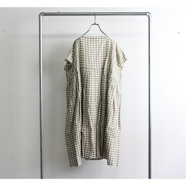 Veritecoeur】ヴェリテクール スキッパータックワンピース チェック柄 