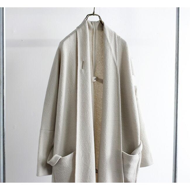 evam eva(エヴァム エヴァ) 【2021aw新作】ヤク ウール ローブ / yak wool robe mocha(44) E213K184-  lizm