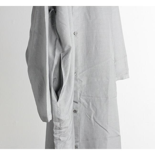 evam eva エヴァムエヴァ キュプラシルクシャツワンピース cupro