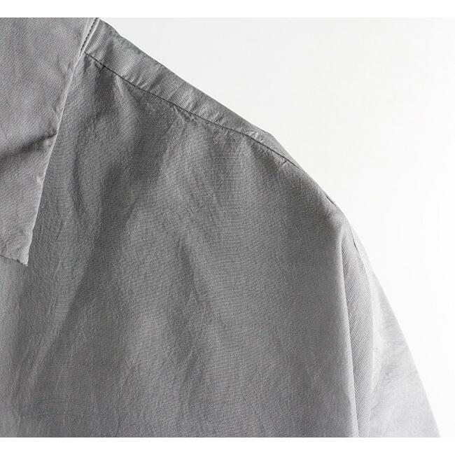 evam eva キュプラシルクのシャツワンピース／ライトグレー evam eva キュプラシルクのシャツワンピース／ライトグレー