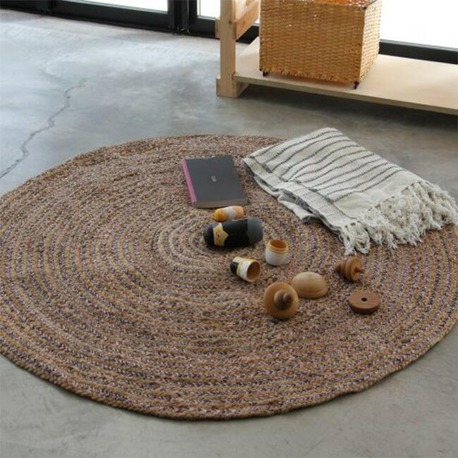 Jute & Cotton Round Rug 120cm ジュートコットンラウンドラグ φ120 10013795O.L.D 通販