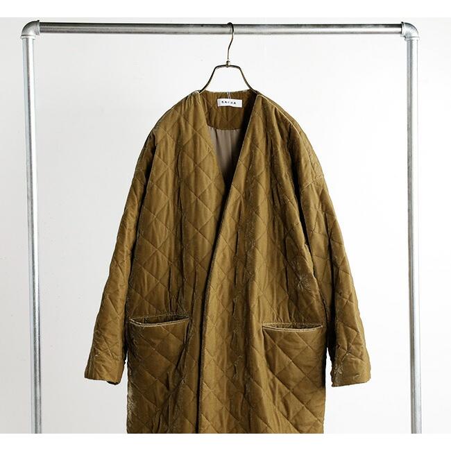 SALE40%OFF // SACRA サクラ CRUSH VELVET QUILTING COAT クラッシュベルベット キルティングコート 122503011｜old｜05