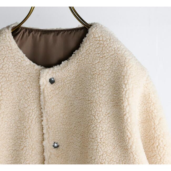 SALE30%OFF // ARMEN アーメン FLEECE/NYLON NO COLLAR COAT フリース 