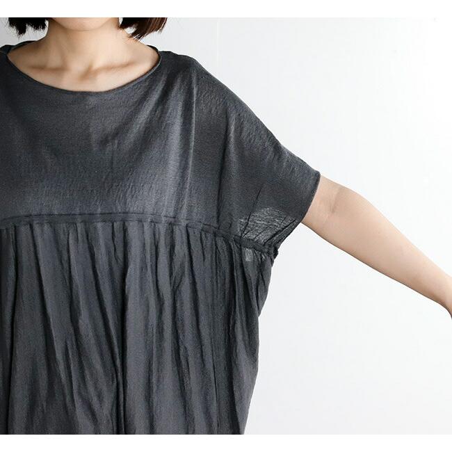 evam eva エヴァムエヴァ リネンギャザー プルオーバー linen gathered pullover E231K171 |  | 01