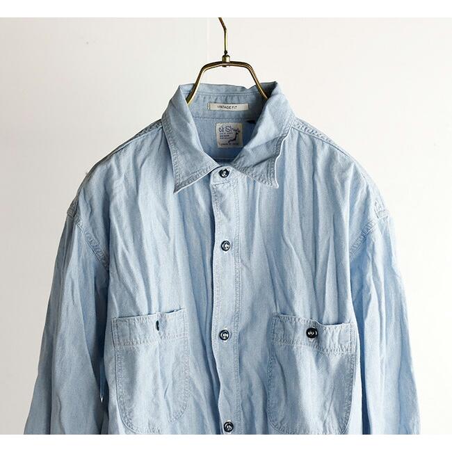 orslow オアスロウ VINTAYGE FIT WORK SHIRT USED CHAMBRAY BLEACHED ヴィンテージフィット ワークシャツ シャンブレー ユーズド加工 03-V8070-99｜old｜06