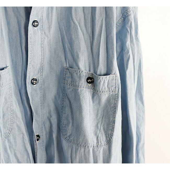 orslow オアスロウ VINTAYGE FIT WORK SHIRT USED CHAMBRAY BLEACHED ヴィンテージフィット ワークシャツ シャンブレー ユーズド加工 03-V8070-99｜old｜09