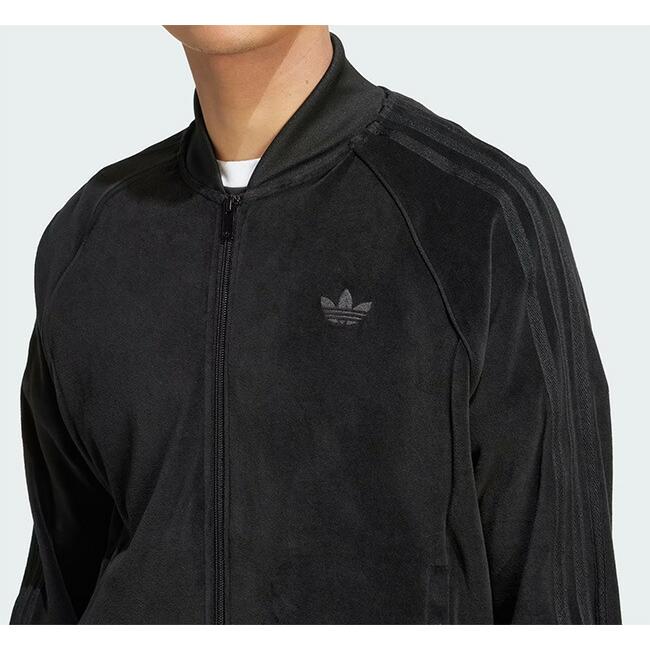 adidas ジップアップジャケット 黒 ベロア adidas アディダス ベロア 黒 ジップアップジャケット - メルカリ