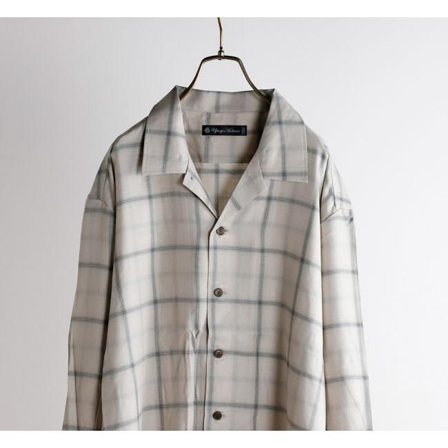 Audience オーディエンス AUD6665 「西脇」 レーヨン オンブレチェック オープンカラー 長袖シャツ |  | 05